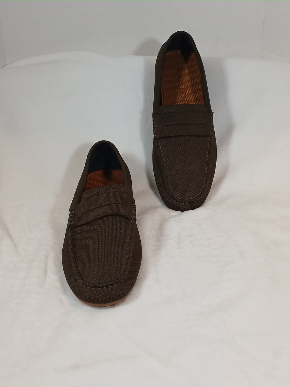 Rothy's The Driving Loafer Brown Knit Penny Loafers Men Sz 11 - Picture 4 of 14